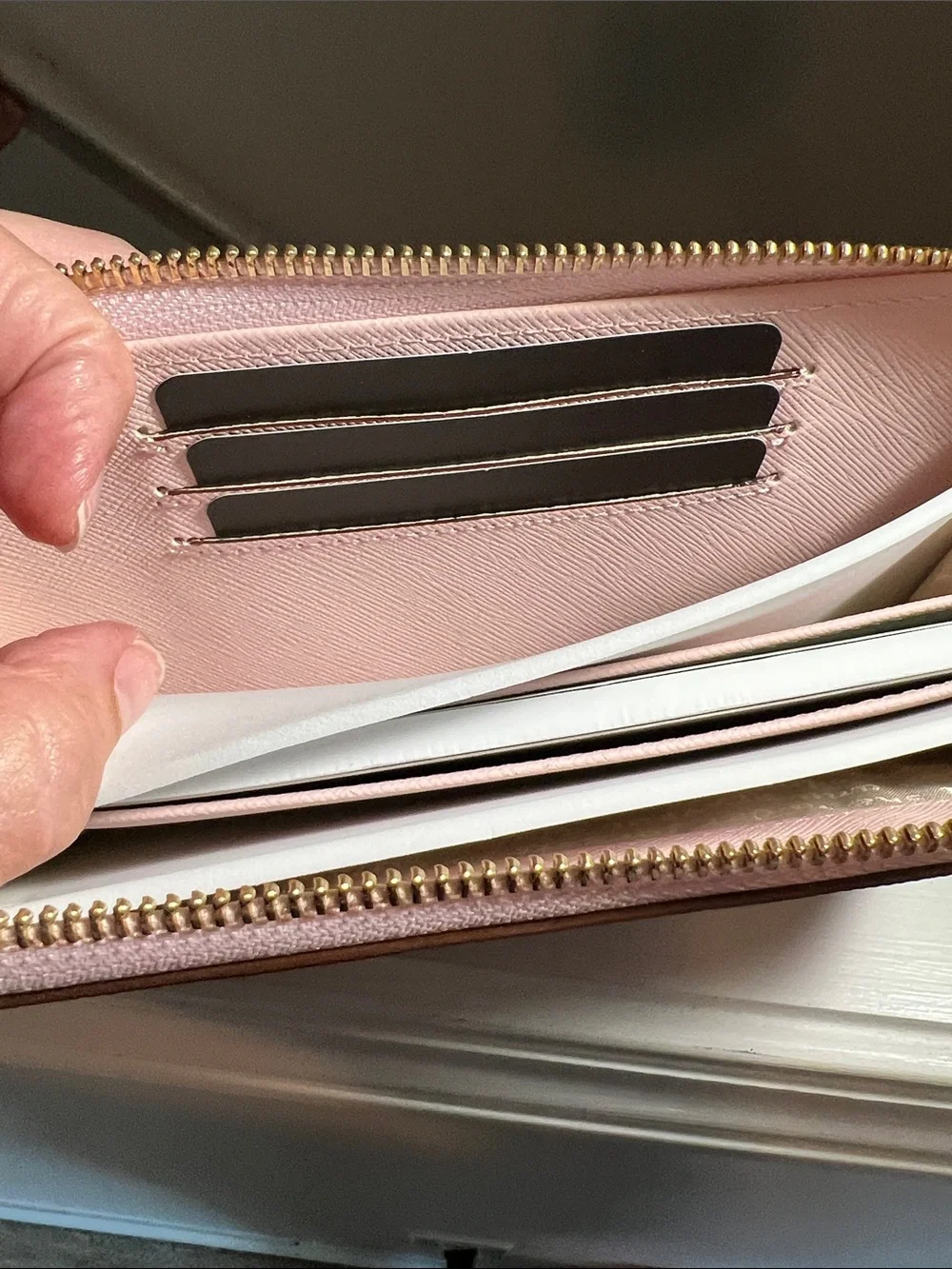 kate spade Two-Tone Pink and Black Zip Around Wristlet Wallet